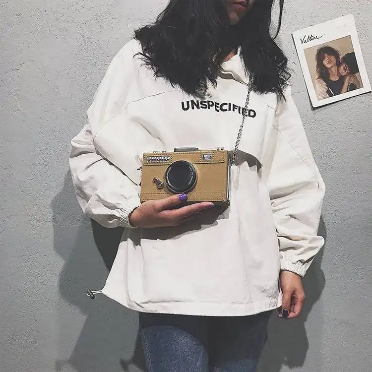 맞춤형 디자인 패션 카메라 모양 클러치 누벅 숄더백, 여성용 캐주얼 미니 메신저 백 지갑