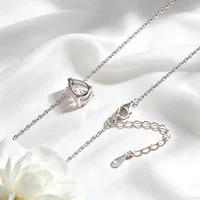 Smyoue certifié 1CT 2CT poire coupe D VVS1 Moissanite collier pour femmes 18k plaqué or bijoux 100% argent Sterling 925 pendentif 5