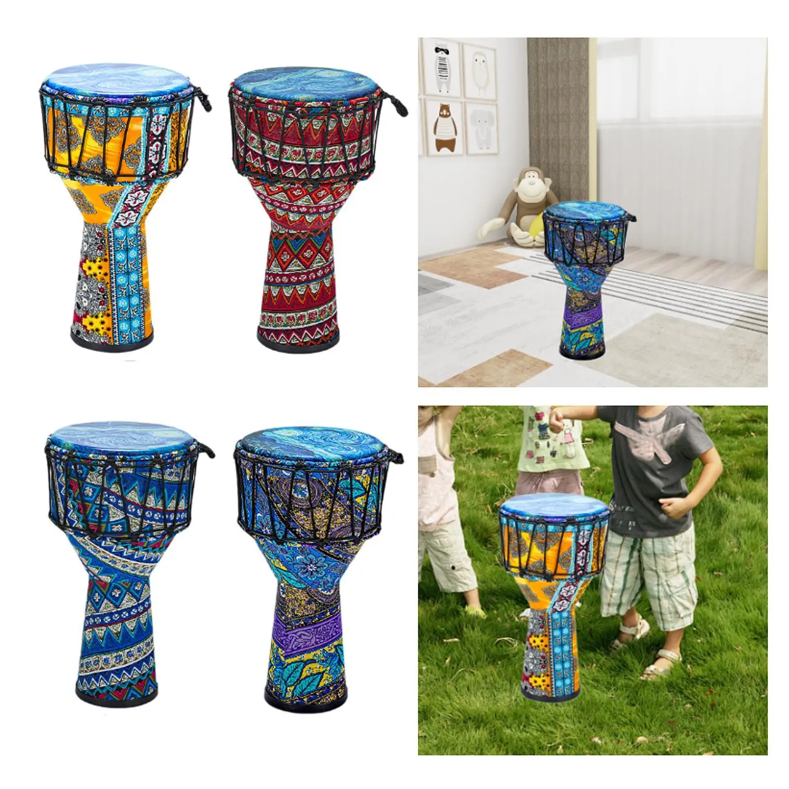 

Djembe PVC Educational 8in African Hand Drum for Holiday Gifts Boys Girls