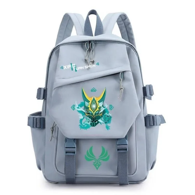 

Black Blue White Green, Genshin Impact, Student Kids Teens School Bags, Large Capacity Mochilas Anime Backpacks for Girls Boys