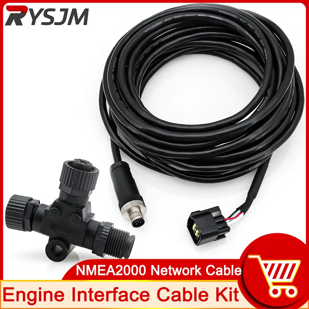 

HD1set Engine Interface Cable Fit for HONDA Outboard Motor TO NMEA2000 Network Cable with "T" Connector Cable Length 7m 、4.5m