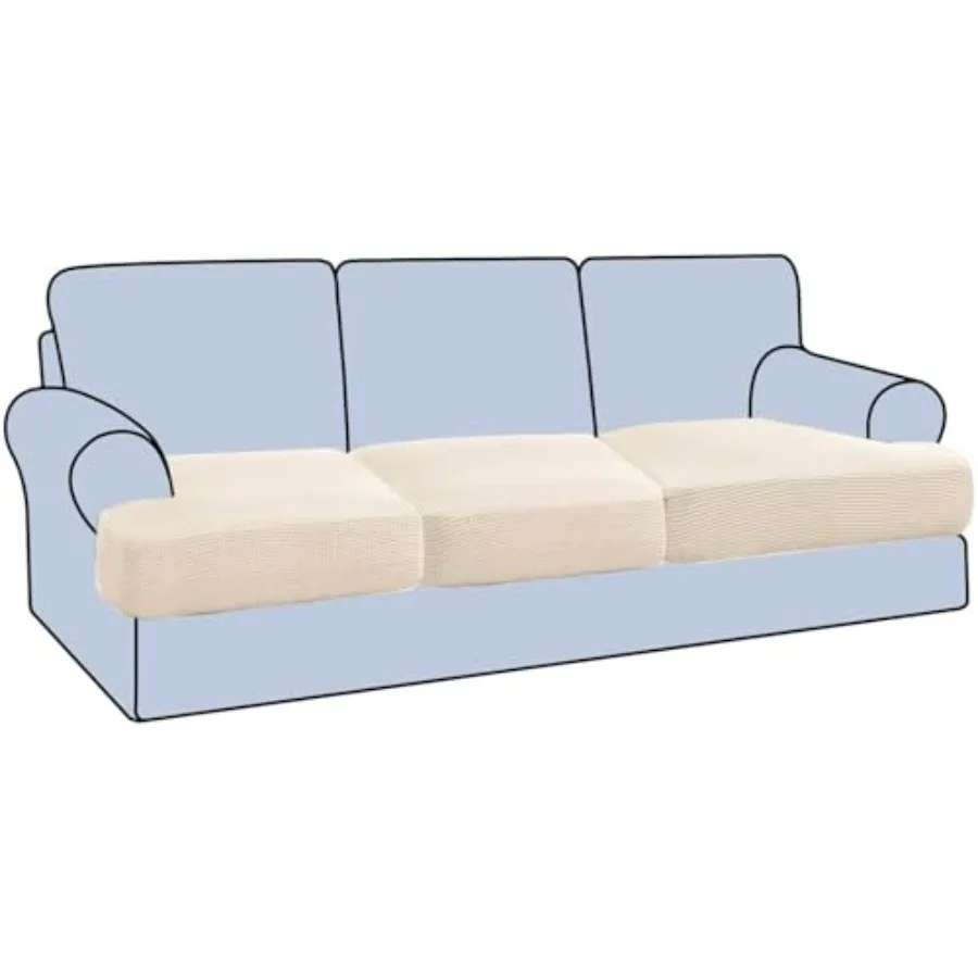 

Stretch Pcs T Slipcovers Individually Covers for Couch Seat Covers with Elastic Bands Featuring Thicker Jacquard Fabric
