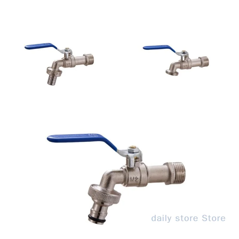

Цельный смеситель для ванной комнаты, синий, промышленный и домашний, садовый кран из цинкового сплава с двойной соской, уличный смеситель для балкона