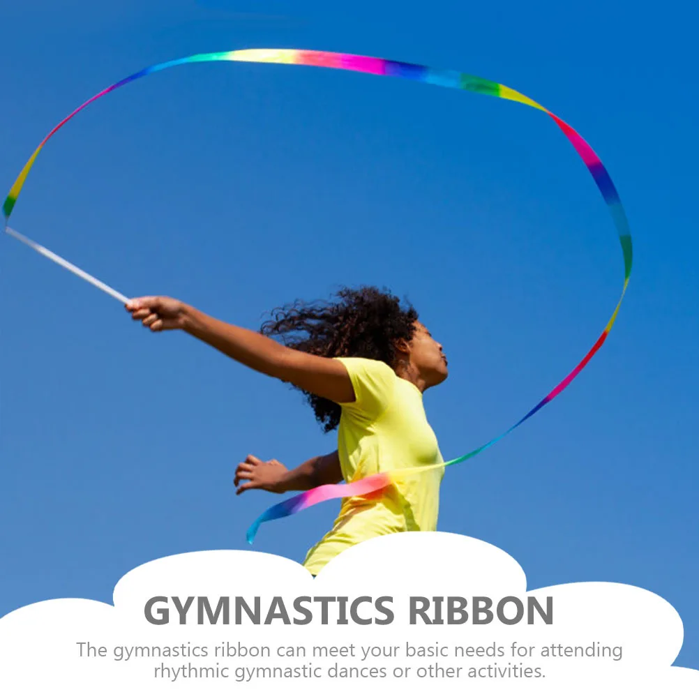 

4Pcs Gymnastics Ribbons Portable Lightweight Dance Colored Streamer for Kids Rhythmic Performance Accessories Dancing Ribbon