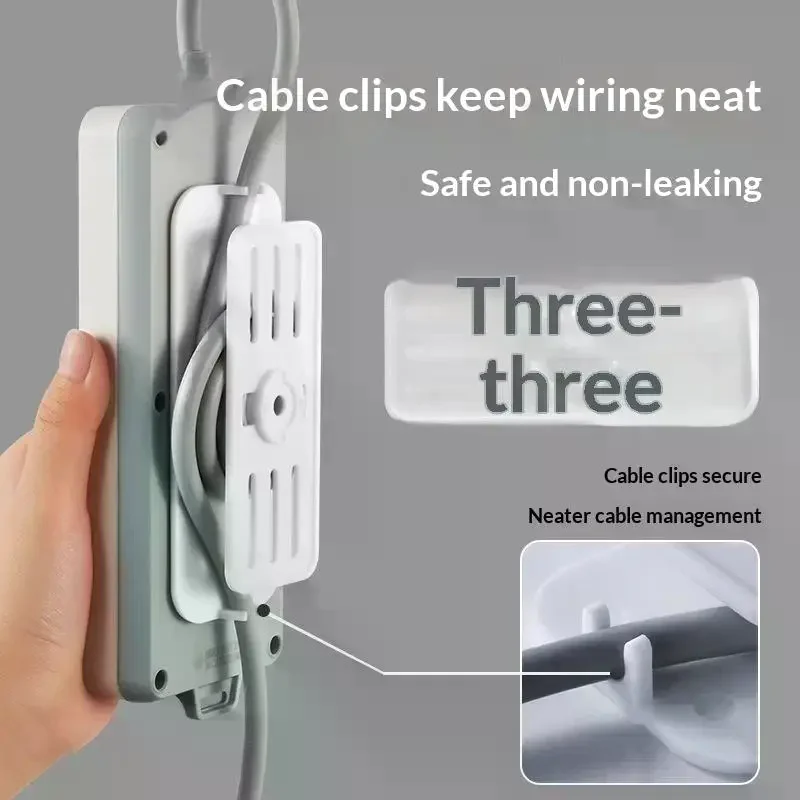 Wall-Mounted Power Strip Holder Self-Adhesive Desktop Socket Fixer Fixator Plug Socket Cable Wire Organizer Rack