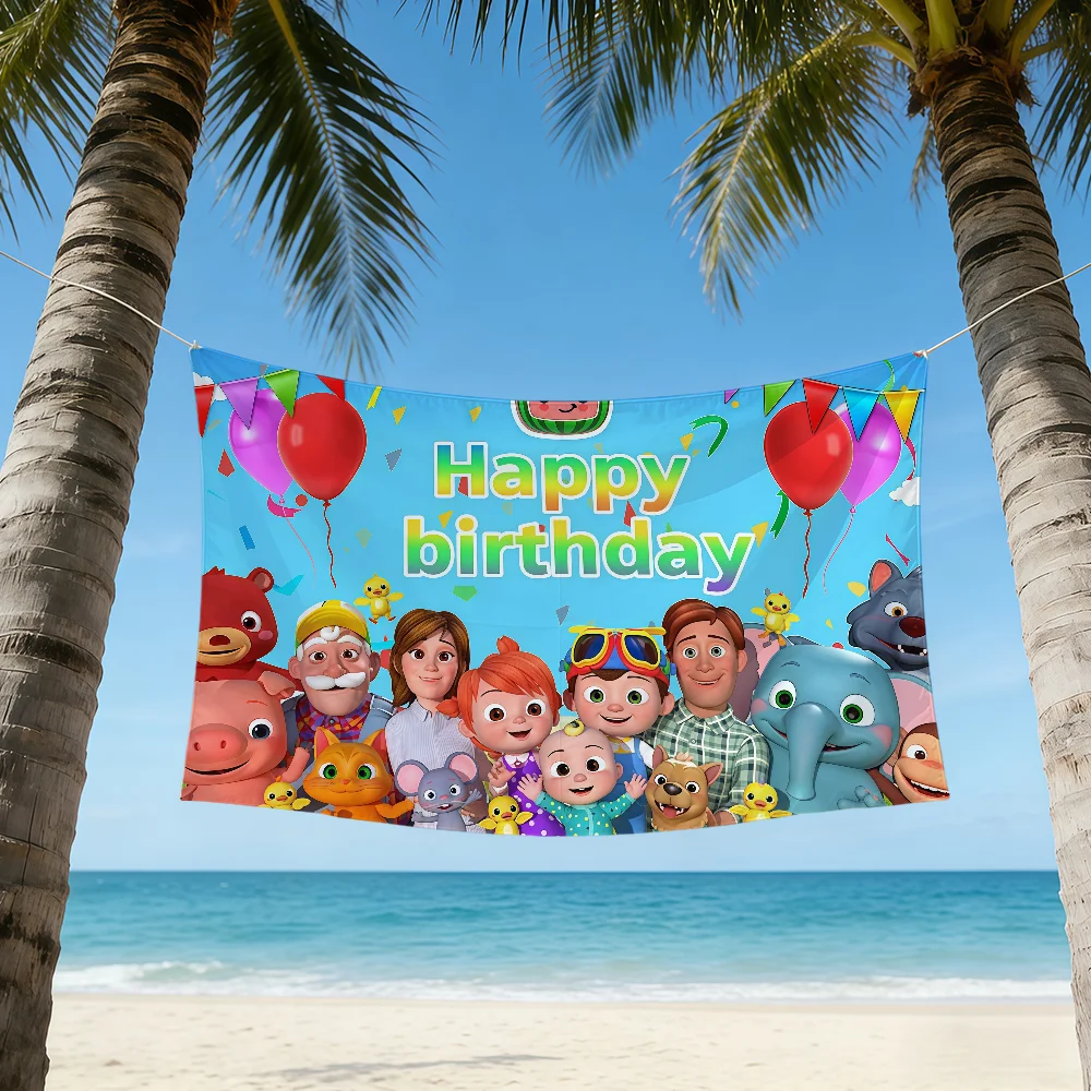 C-CoCo-Melon-ES Happy Birthday flag Best Price For Outdoor Camping Party Club Banner Decoration Ornaments