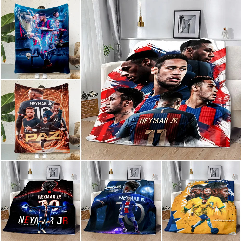 Game Football Star N-NeymarS Printed Blanket Picnic Blankets Warm Blanket Soft and Comfortable Blanket Home Travel Birthday Gift