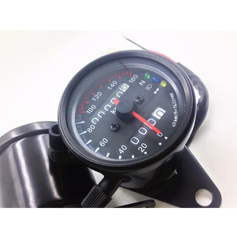 Universal Motorcycle Speedometer Odometer Tachometer Gauge LED Backlight Dual Speed Speed Meter For Honda Cafe Racer