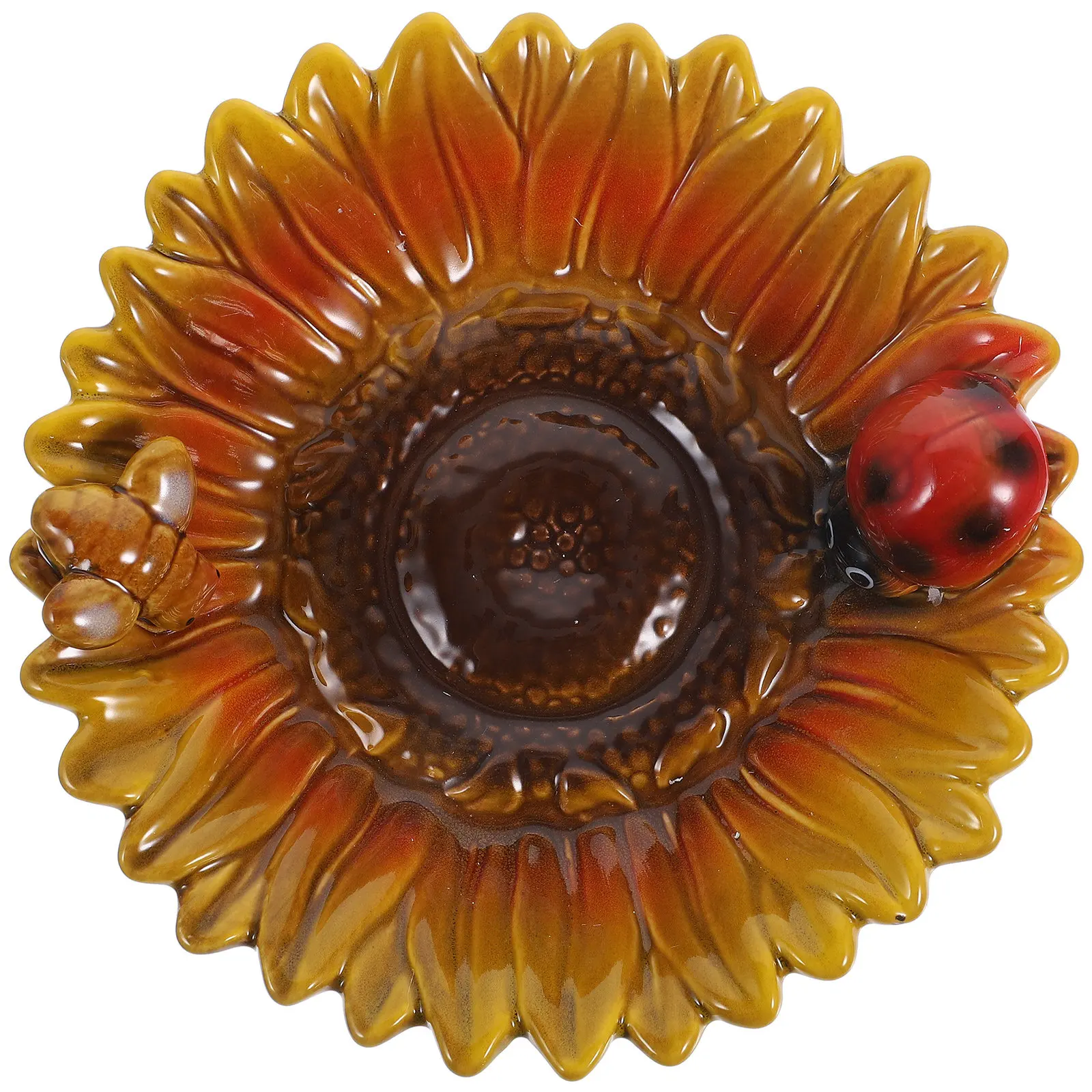 Ceramic Sunflower Jewelry Tray Key Tray Organizer Small Ring Holder Dish Decorative Jewelry Plate Storage Organizer for Entryway