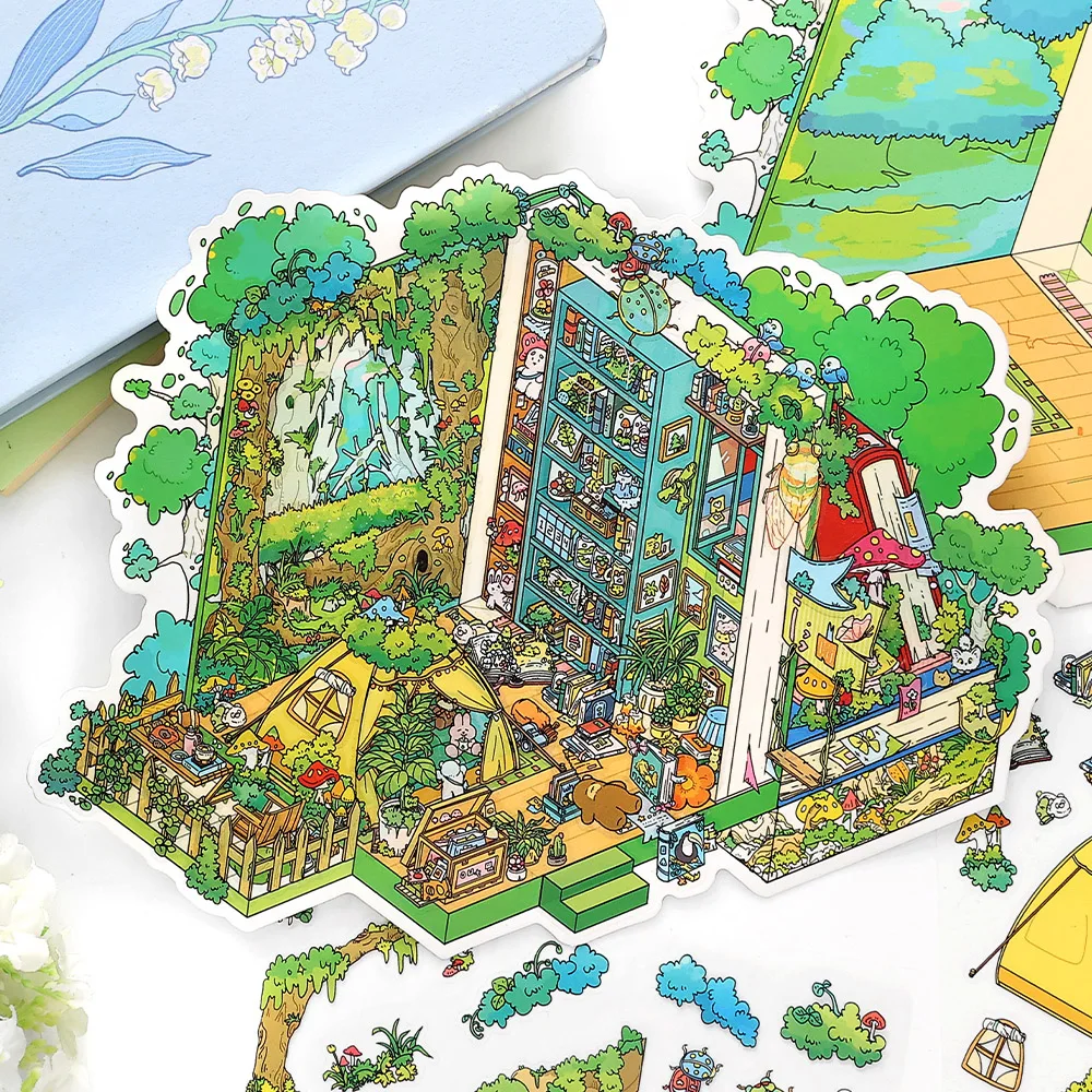 Kawaii Secret Cabin 3D استكشف العالم السري للمناظر الطبيعية DIY Pocket Cabin Scene هدايا عيد الميلاد ﻿