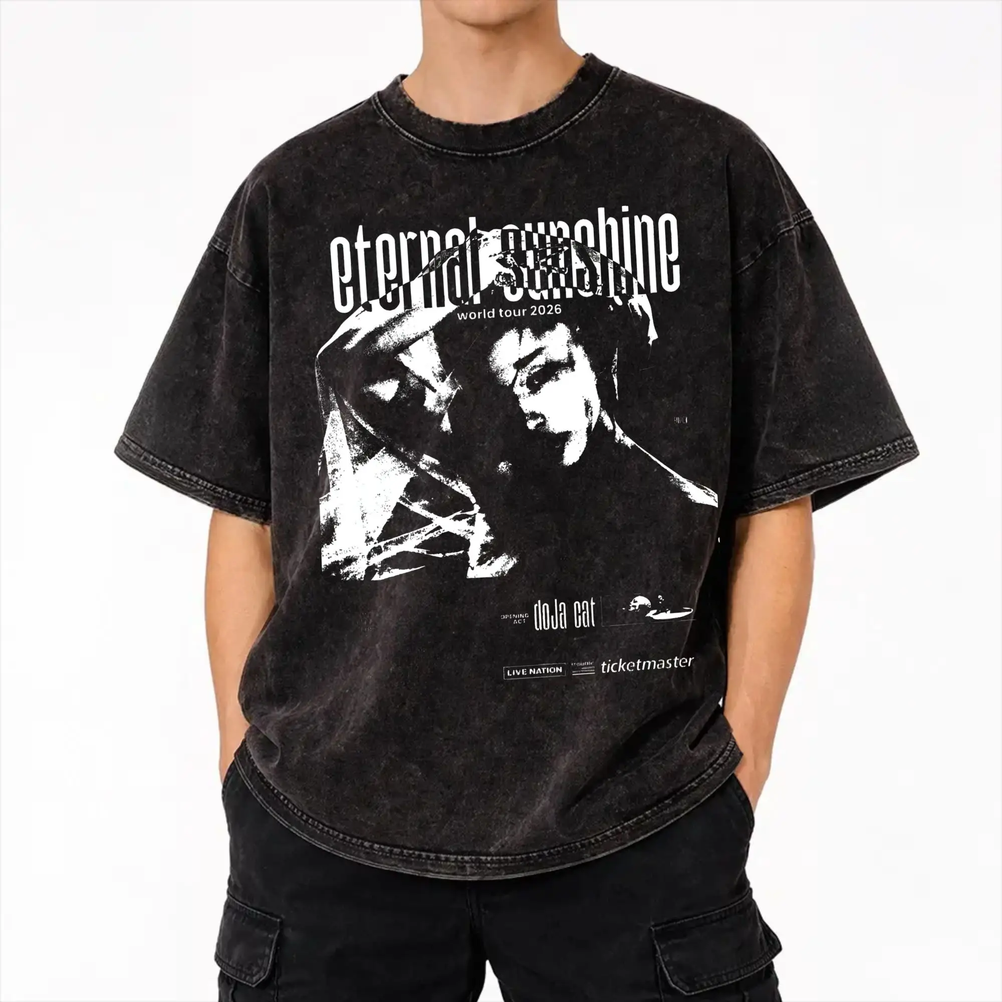 Summer The Eternal Sunshine Tour arianas grandes Washed T Shirts Merch Oversize T-Shirt  for Men Women Tees