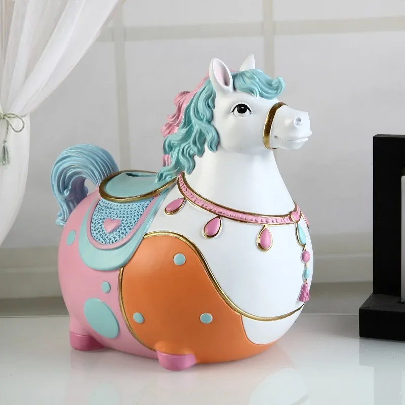 Cartoon Horse Money Boxes Chinese Style Creative Design Cheap Cute Luxury Unique Piggy Bank Aesthetic Hucha Room Decorations