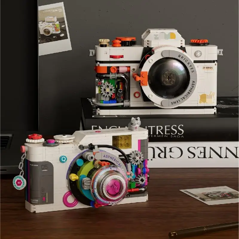 

OUZEY 14+ Retro Camera Building Blocks, Miniature Film Camera Model Kits, Collection Display Gift for Adults & Teens