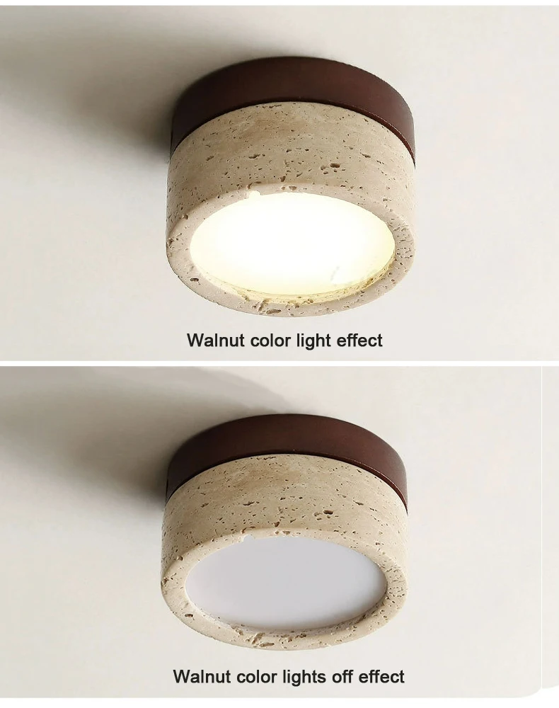 Wabi Sabi Stone LED Ceiling Light Brown detail