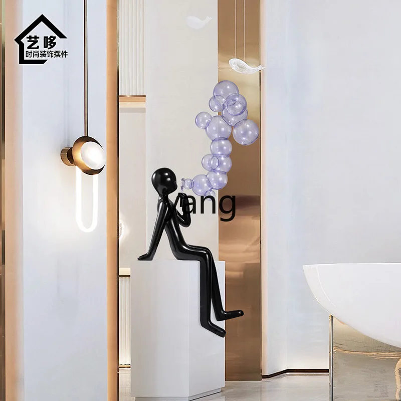 Yjq Bubble Figure Sculpture Hotel Sales Office Decoration Hallway Light Luxury Living Room Floor Stand Decoration