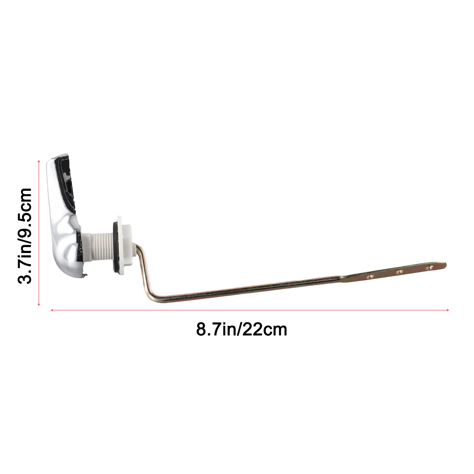 Toilet Flush Lever Chrome Handle Assembly Replacement Part Compatible with Most Standard Tank Wall Thicknesses and Cutouts