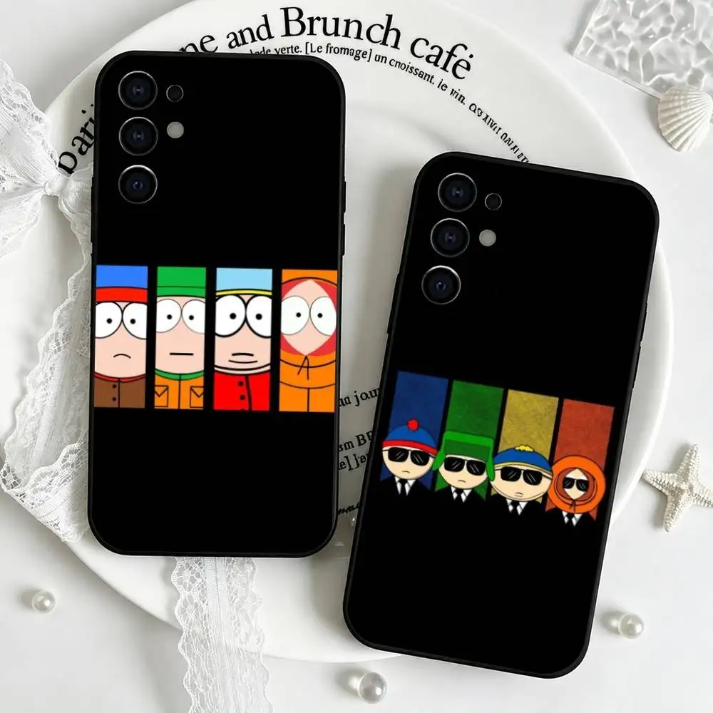 Cartoon S-South Park-k  Phone Case For Samsung S25,S24,S21,S22,S23,S30,Ultra,S20,Plus,Fe,Soft Silicone Black Cover