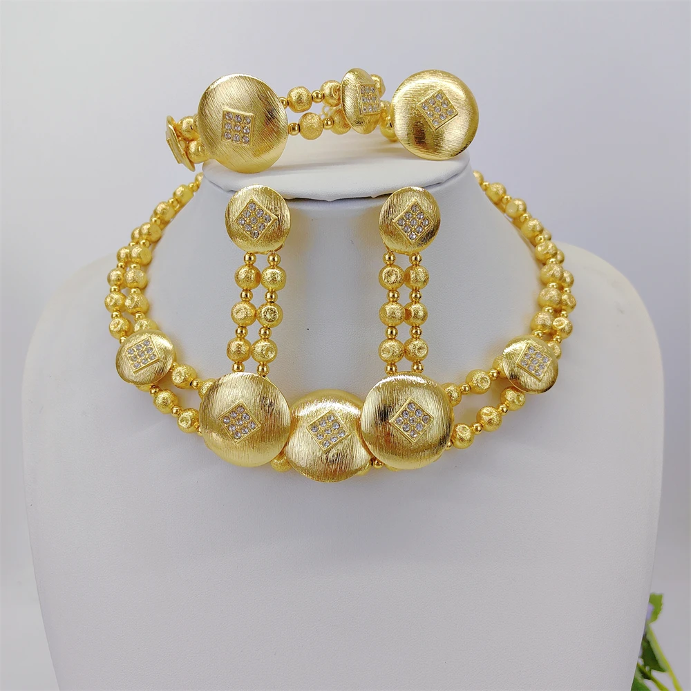 ESALE Luxury African Women Silver Plated 4pcs Jewelry Set Bridal Wedding Necklace Earrings Ring Bracelet Party Gifts