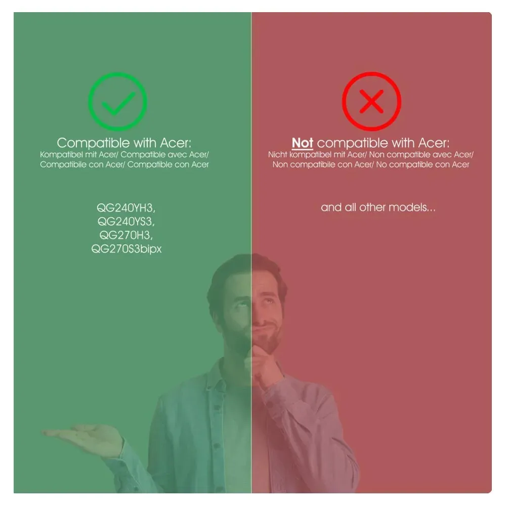 Adaptador VESA de montaje en pared Compatible con soportes de brazos Acer QG240Y QG270H3 QG240YH3 soporte de montaje de monitor 75x75MM y 100x100MM