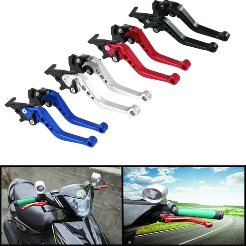 Imagen 1 del producto Palancas de freno universales SDTW para motocicleta, accesorios para motocicleta, palanca de mano ajustable con bocina modificada GY6