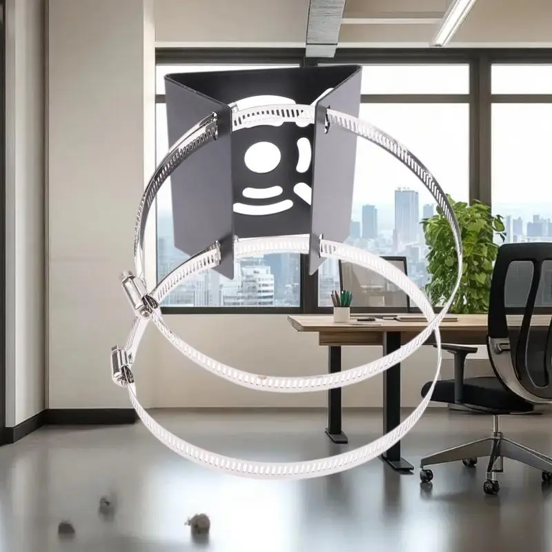 1 Set Universal Joint Pole Column Holding Monitoring Bracket Camcorder Back Stand Iron Hoop Plate Street Light Pole Mount Holder