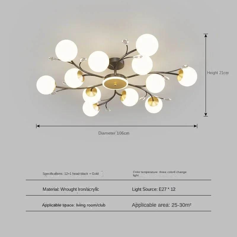 Chandelier living room lamp hall modern minimalist bedroom creative Nordic ceiling lamp decorative lamps