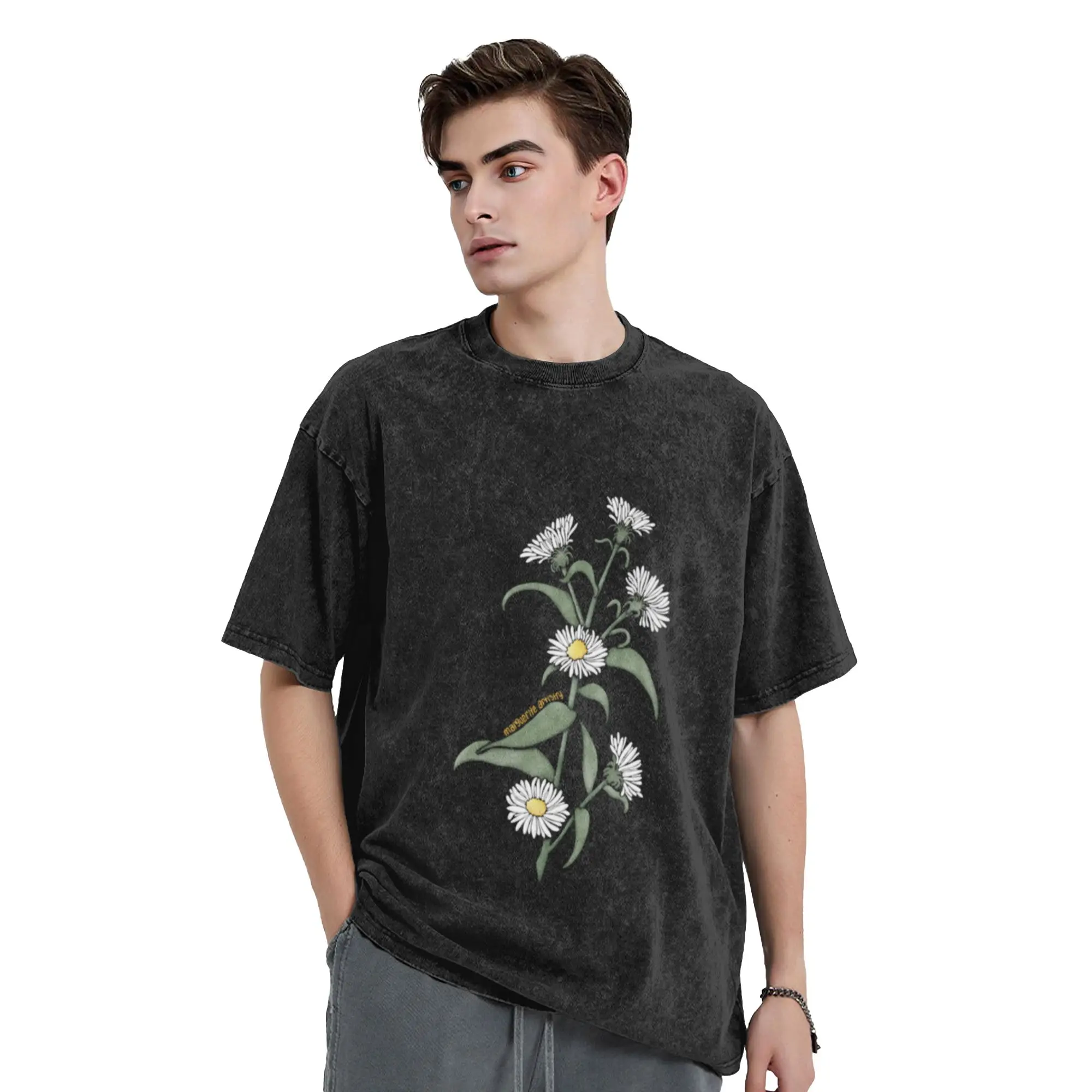 Watercolor Heath Aster Flower- Texas Native Flower  Classic Comfort A Vintage Oversized Cotton Unisex T-Shirts