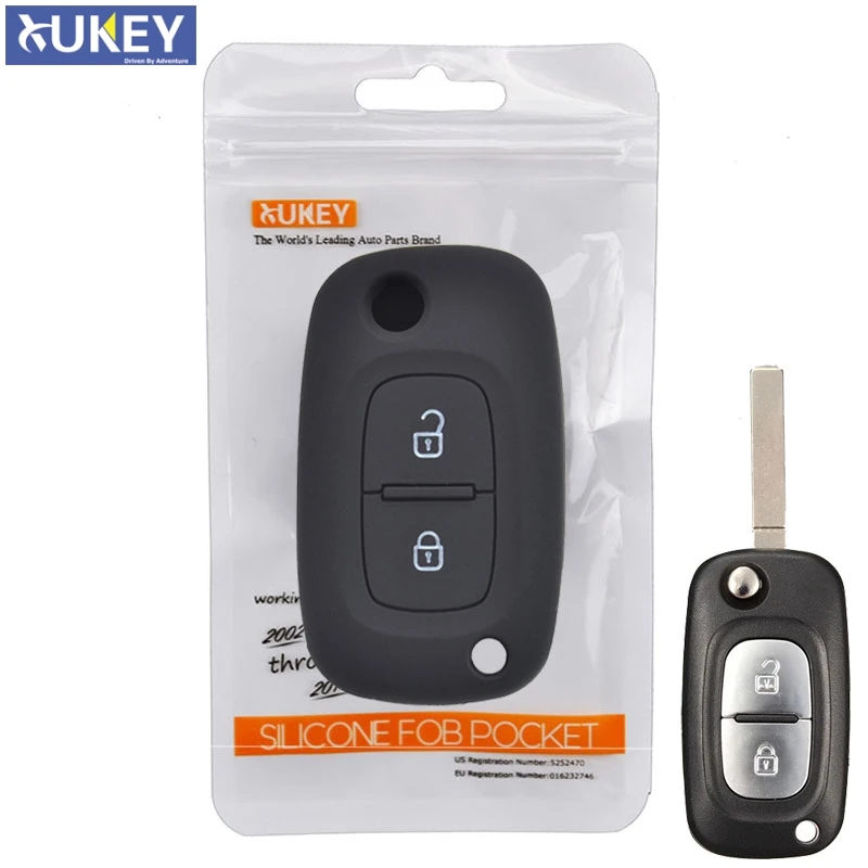 Silikonowe etui na kluczyk samochodowy do Renault Clio Megane Kangoo Modus Flip Remote Key Case 2-button