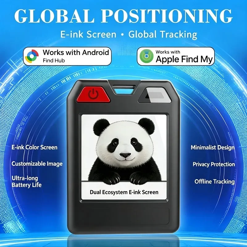 1.54 inch E-ink Display E-paper Keychain Dual-System Pet Tracker Tag Waterproof For Apple Find My For Google Find My Device