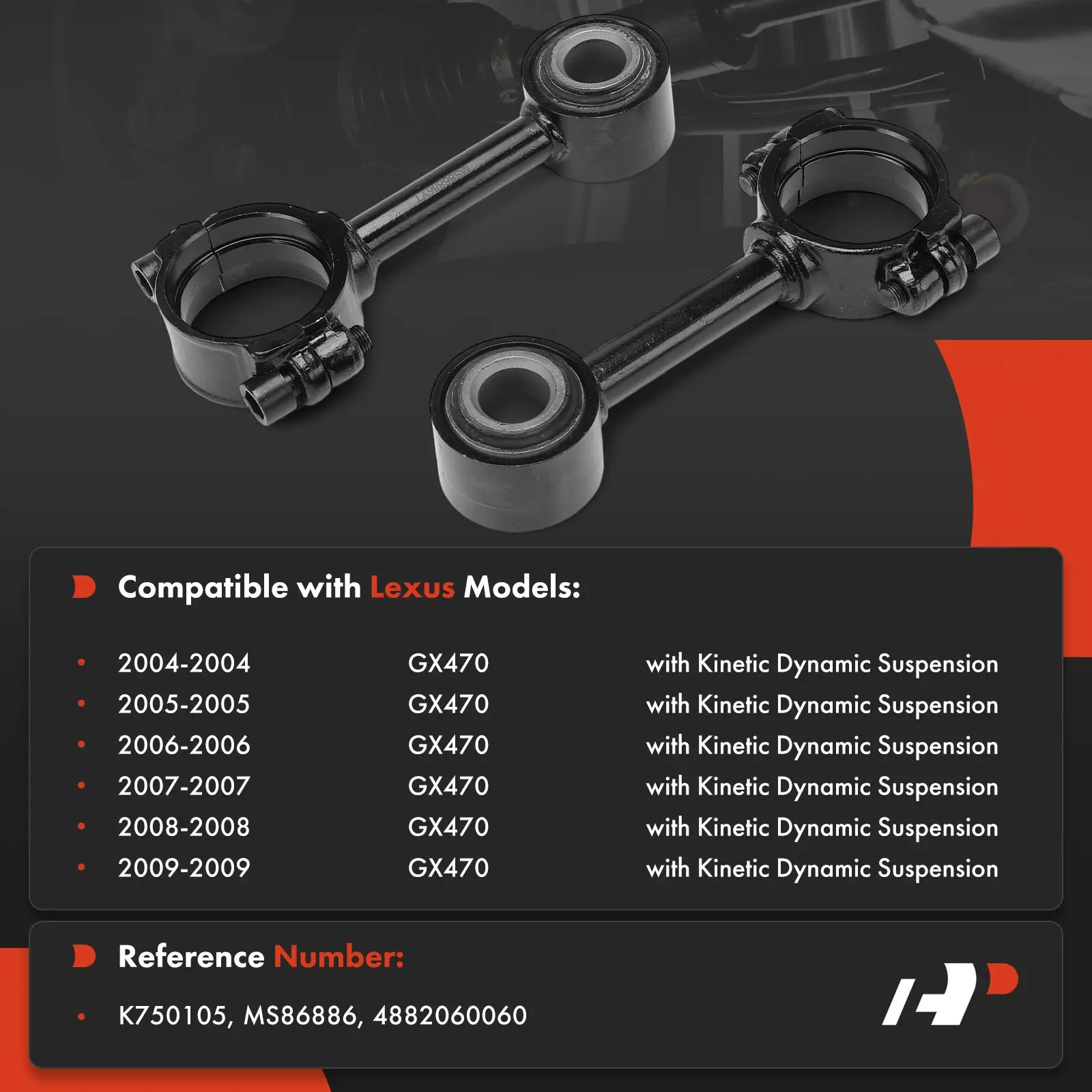 A-Premium 2x Front Left & Right Sway Bar Link for Lexus GX470 2004 2005 2006 2007 2008 2009 V8 4.7L 4882060060