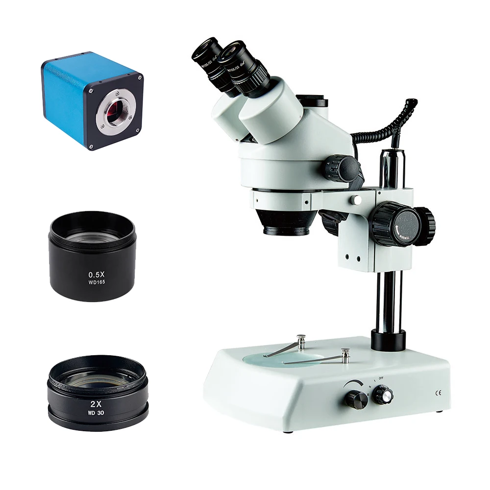 

Zoom Stereo 3.5X-90X Confocal Trinocular Microscope Full Optical Glass Element Low Thickness Work Platen Jewelry Microscope