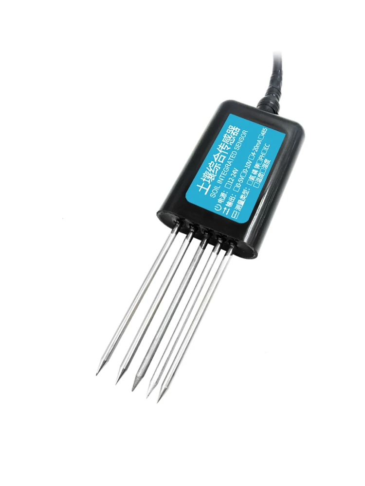 Soil seven in one sensor, pH, pH, fertility, nitrogen, phosphorus, potassium, temperature, humidity, salinity, conductivity, com