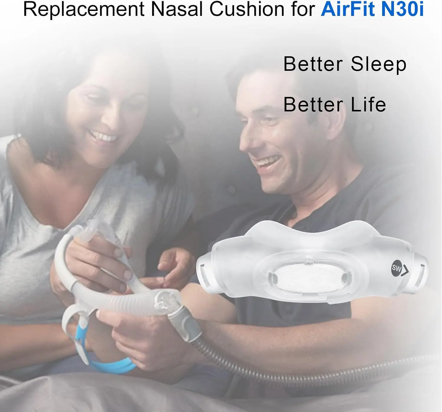 Airfit N30i Replacement Nasal Pillow Cushion, S/M/SW - Nasal CPAP Mask Liner - Comfortable and Soft, Aids in Sleep and Breathing