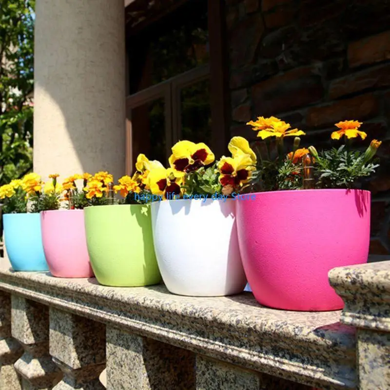 

T8UC PP Watering Planters Flower Pots Indoor with Water Level Indicators 6x5'' Garden Modern Decorative Planter Pot