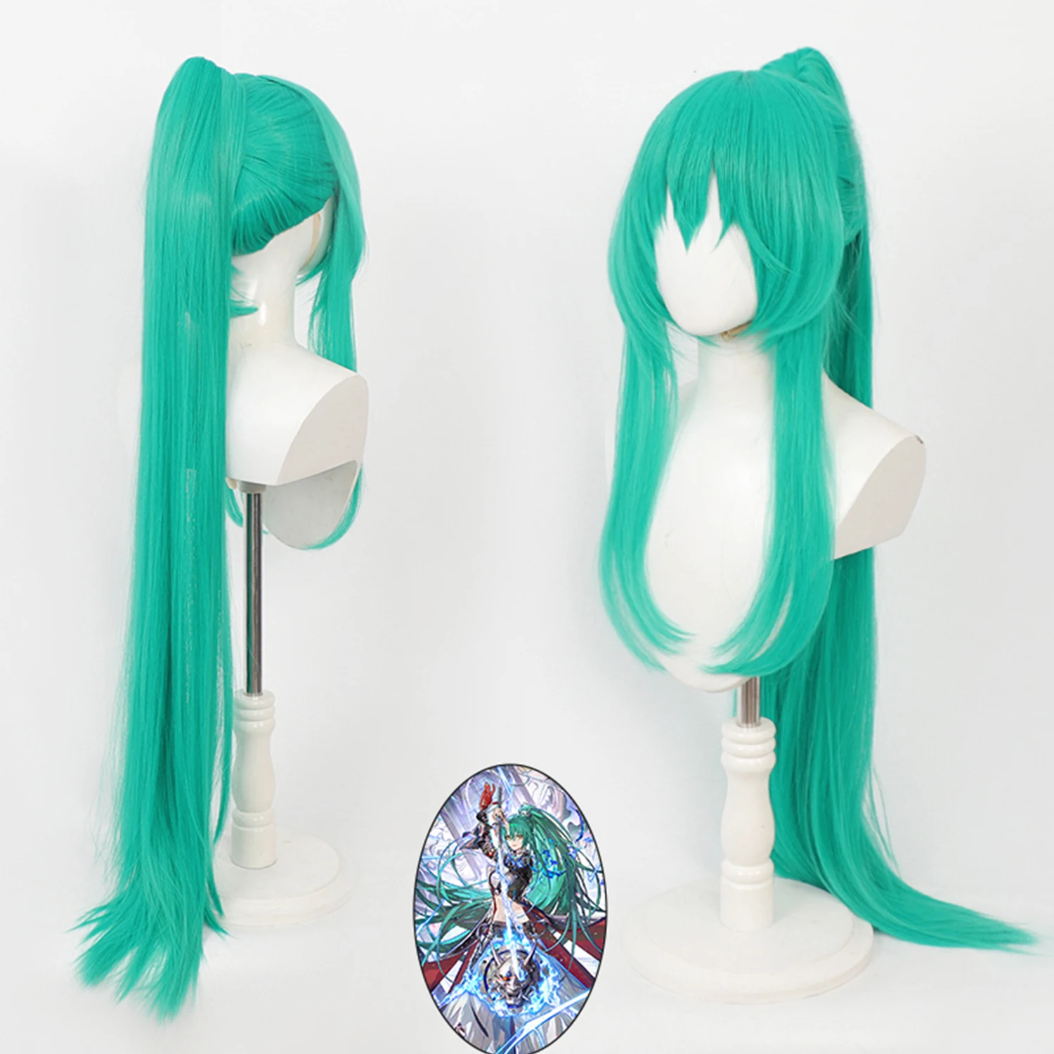 Anime Wig Hoshiguma the Breacher Cosplay Wig Arknights Game Roleplay Wig Female Anime Cosplay Wig With Bangs Green Synthetic Wig