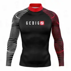 Męskie letnie ubrania do surfingu z długim rękawem Odzież UV SunSpanowanie Obcisła koszulka Rashguard Zestawy gimnastyczne Rash Guards Skórki Kombinezon surfingowy Nurkowanie