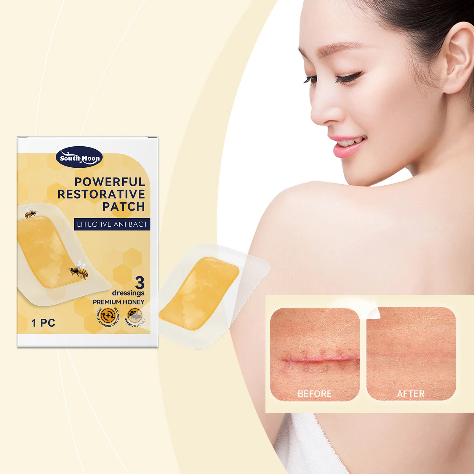 Honey Skincare Patch Wound Dressing Hydrocolloid Medical Grade Faster Healing Burns Abrasions Cuts Scalds Ulcer Healing Patch