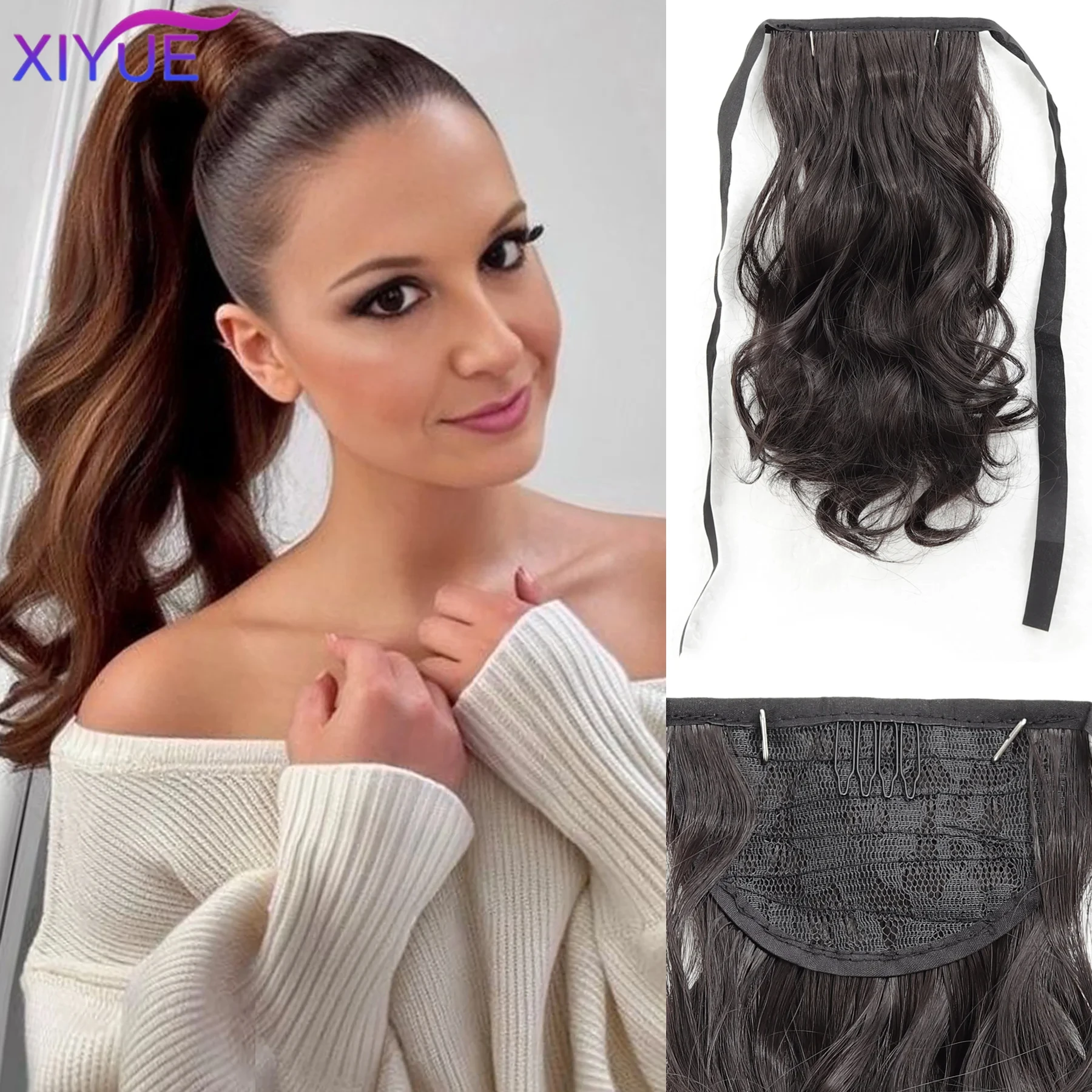 XIYUE Synthetic Strap Ponytail Hair Extension Wig Curly Ponytail Surrounding Woman's Ponytail Clip In Hairpiece Hair Accessories