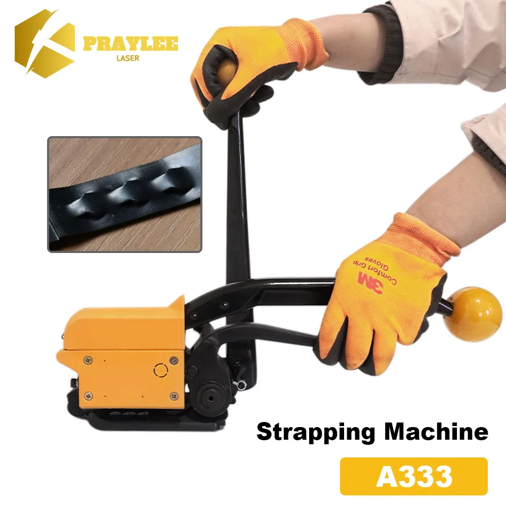 

A333 Manual Sealless Steel Strapping Machine Belt Packaging Banding Bander Packing Machinery for 12.7-19mm Steel Strip