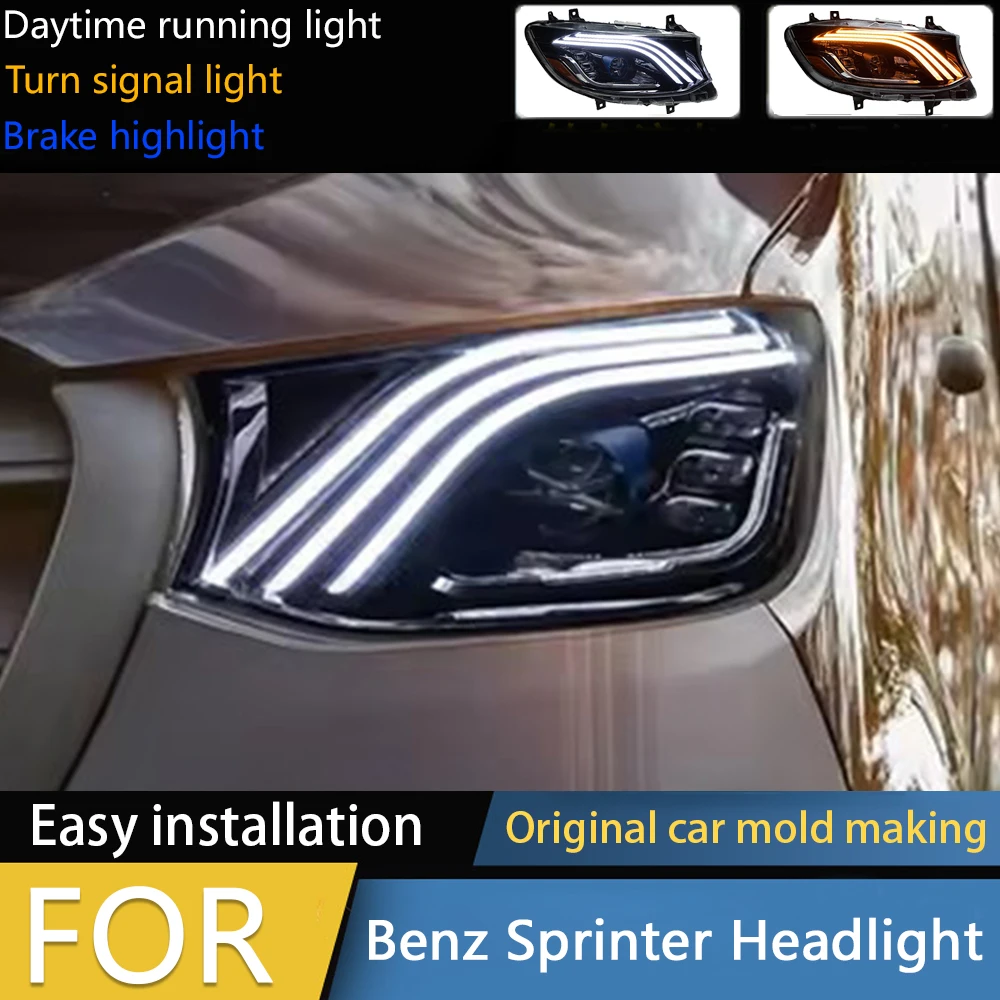 

Автомобильные фары для Benz Sprinter, линзы проектора, стиль Maybach, фары DRL, автомобильные аксессуары