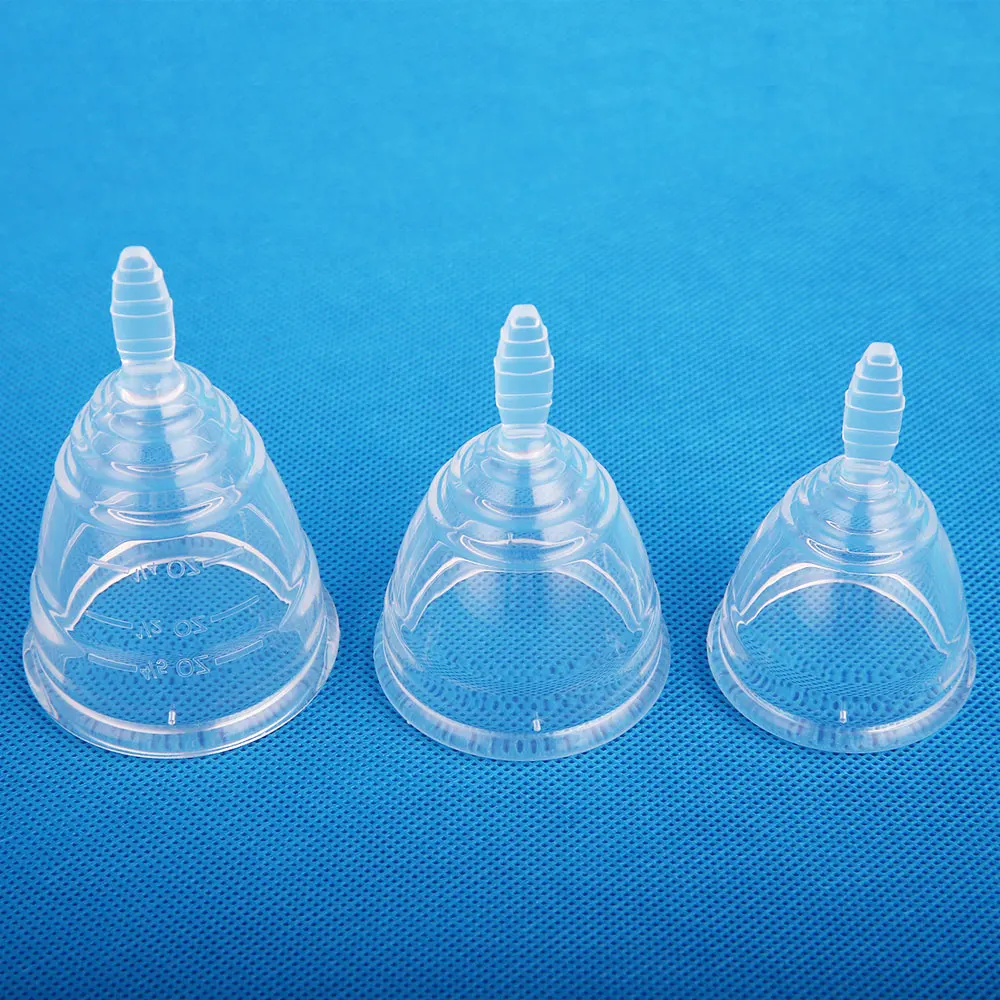 1Pc Feminine Hygiene Menstrual Period Cup Medical Transparent Silicone Menstrual Cup Woman Lady Menstrual Cup for Women