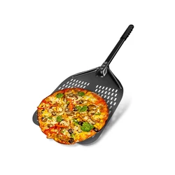 10 12 13 14 16 Inch Big Pizza Perforated Shovel Paddle Short Handle for Oven Turning Peel Kitchen Tools Nonstick Pizza  Baking