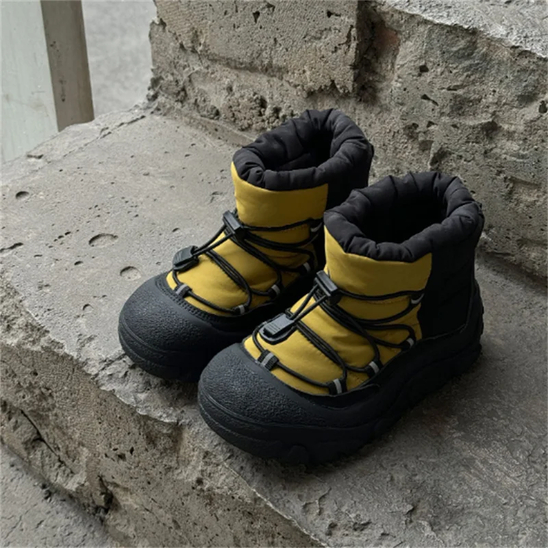 2024 New Winter Children Snow Boots For Boys Waterproof Warm Fur Rubber Sole Non-slip Fashion Girls Boots EU 26-37