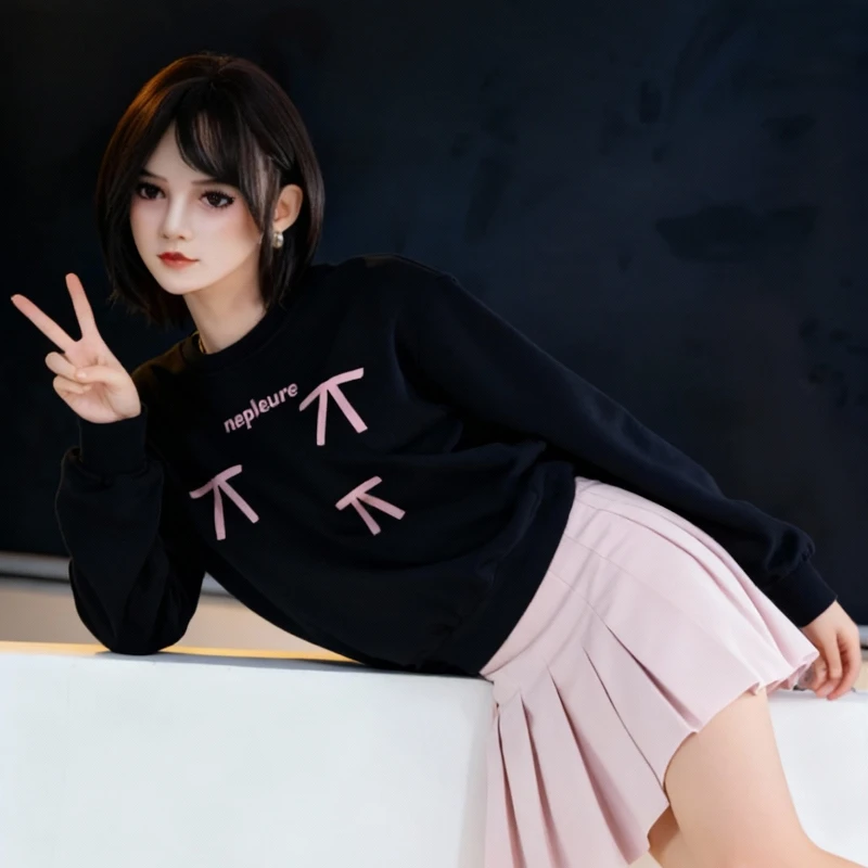 

Seamless Female Action Figure, TPE Anime Doll with Wig & Outfit, Large Poseable Collector Statue with Steel Skeleton for