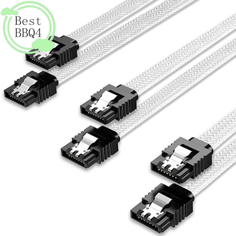 (BBQ4)SATA 3.0 III SATA3 7pin Data Cable 6Gb/S SSD Cables HDD Hard Disk Drive Cord Line With Nylon Premium Sleeved