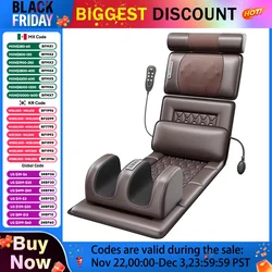 AirBag Massage Cushion Electric Kneading Reclining Chair Home Mattress Massager Cervical Spine Back Waist Whole Body Relief 110V