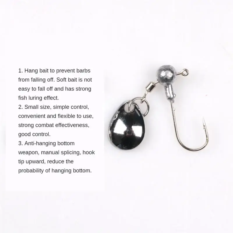 

20/8/4/2/1pcs Road High Carbon Steel Lead Hook With Sequined Fish Hook Barbed Hook Trout Soft Worm Lure Jig Fishing Tackle