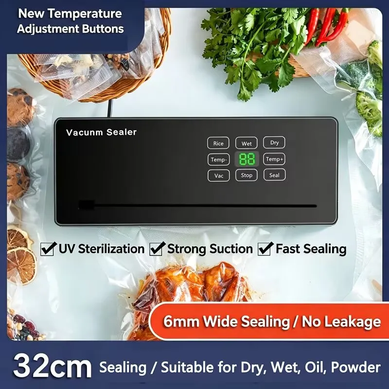 

Автоматическая вакуумная упаковочная машина для продуктов, универсальная машина для вакуумной упаковки сухих и влажных продуктов, для хранения продуктов на кухне.