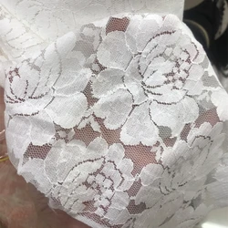 Pure Black Lace Fabric Thin Skirt Shirt Designer Mesh Clothing Designer Apparel Sewing Fabric Cloth for Diy Material