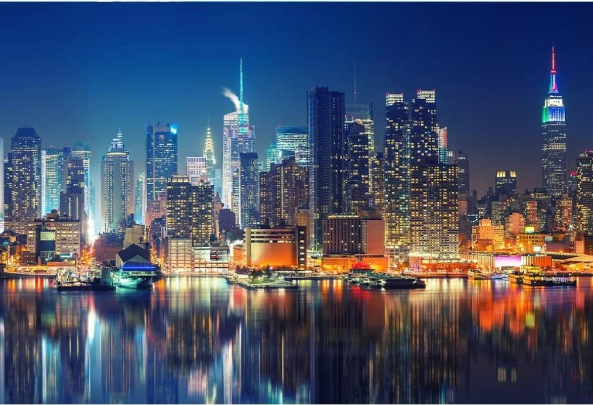 120/300/500/1000 Teile New York City Skyline Puzzle für Erwachsene Landschaftspuzzle Lernspielzeug Anspruchsvolles Spiel Nächte F